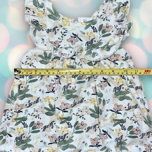 Tommy Bahama Toddler Girl’s Floral Zebra Ruffle Top Shirt Size 3T - Picture 2 of 4